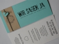 Hochzeitskarte FELINA Schrift GRUNGE Banderole creme / Karte mint / Herz mint mit Texteinlage