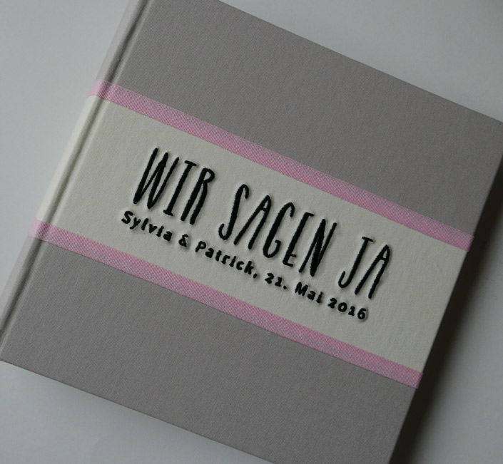 Foto Gästebuch FELINA oder Be Pure in grau/pink