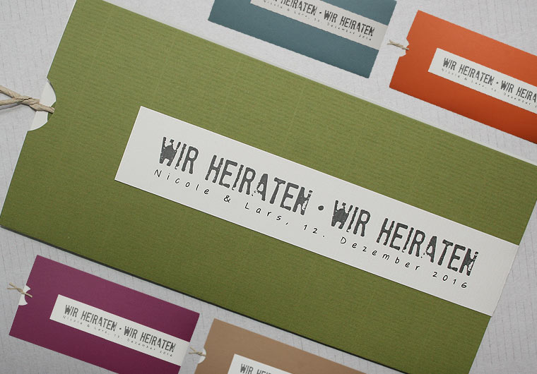 Hochzeitskarte BePure in different colors