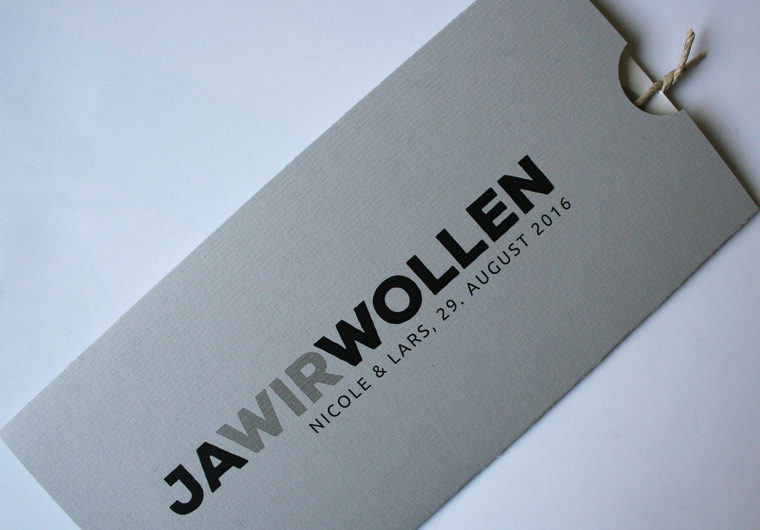 Hochzeitskarte PURIST grau