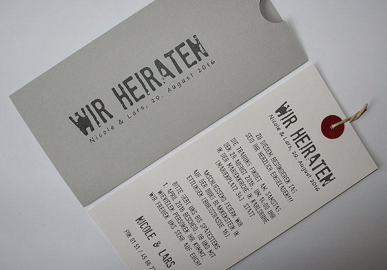 Hochzeitskarte grau BeGrey No.4