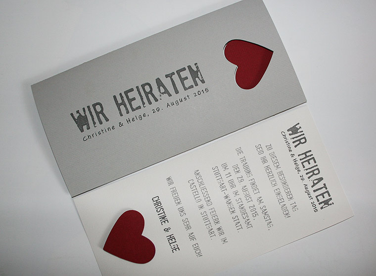 Hochzeitskarte grau Be Grey No.3