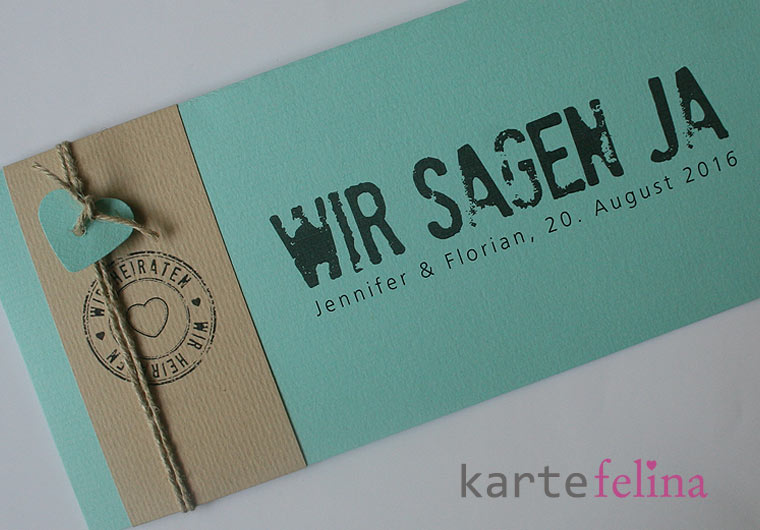 Hochzeitskarte mit Banderole FELINA