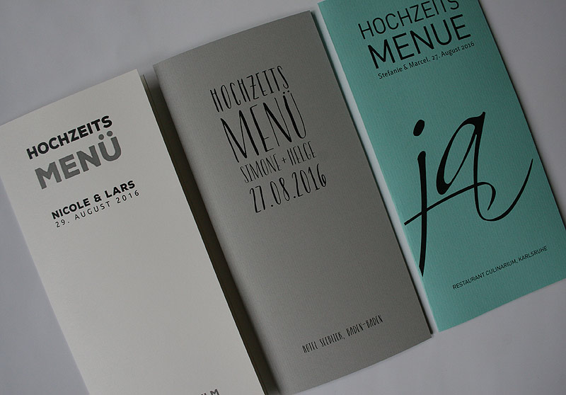 Menükarte Hochzeit DIN Lang Geklappt Hoch