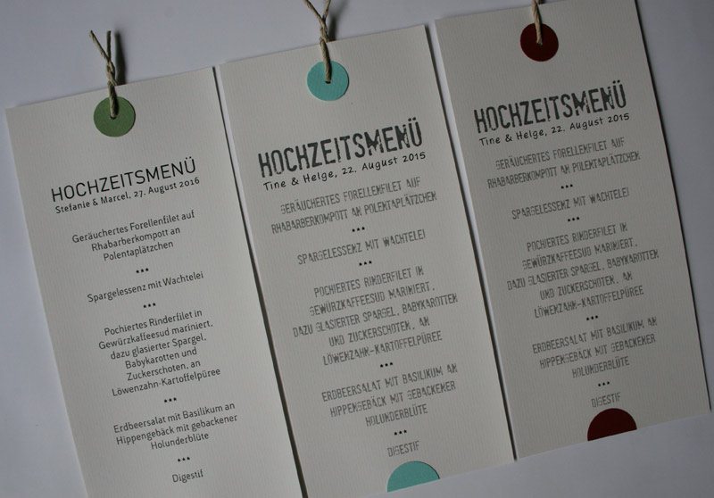 Menükarte Hochzeit DINLangHoch