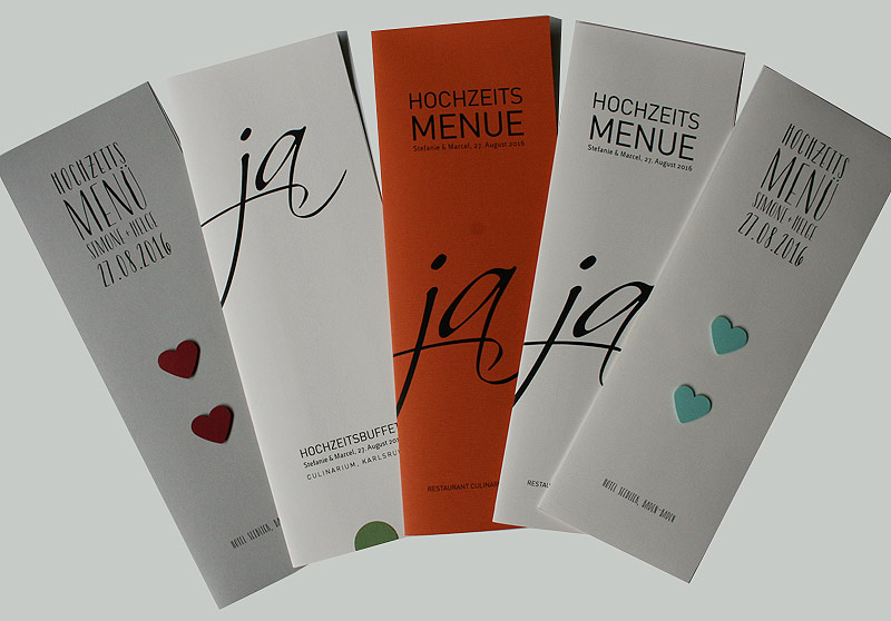 XXL DINA4 Halb Hoch Menükarte Hochzeit