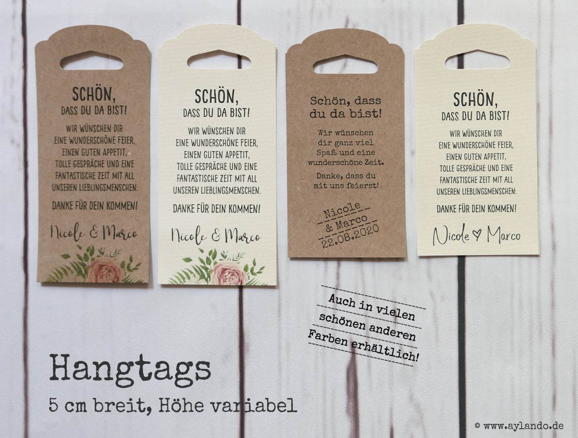 Geschenkanhänger Hangtags mit variabler Höhe