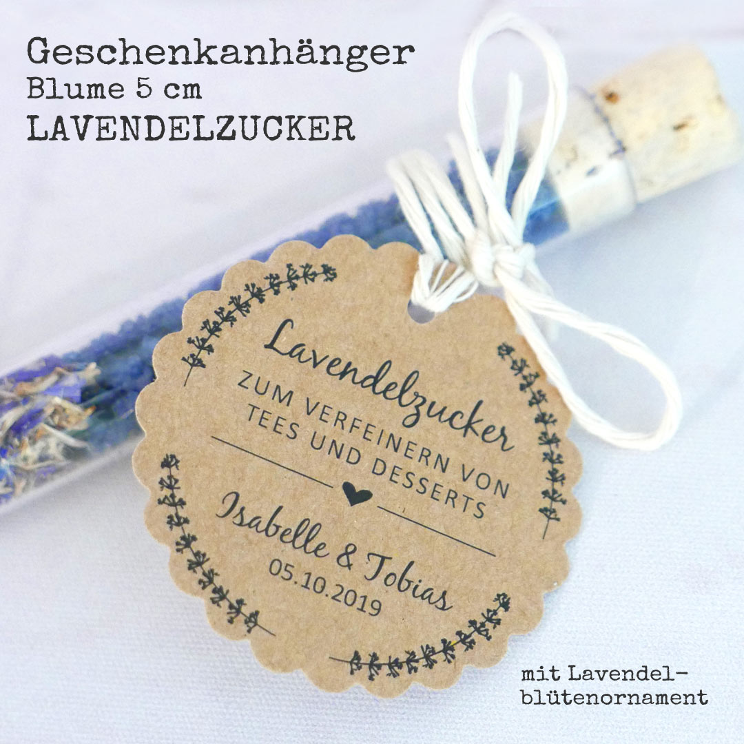 Geschenkanhänger aus Kraftpapier Lavendezuckerl